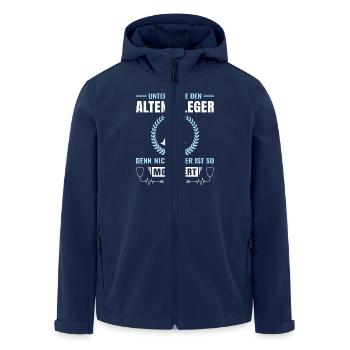 Altenpflege Pfleger Pflegepersonal Pflegekraft - Recycelte Männer Softshell-Jacke von Stanley/Stella - Navy - Vorne - AI Model Male 185 light (185cm)
