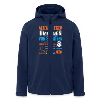 Altenpflege Pfleger Pflegepersonal Pflegekraft - Recycelte Männer Softshell-Jacke von Stanley/Stella - Navy - Vorne - AI Model Male 185 light (185cm)