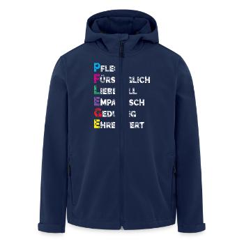 Altenpflege Pfleger Pflegepersonal Pflegekraft - Recycelte Männer Softshell-Jacke von Stanley/Stella - Navy - Vorne - AI Model Male 185 light (185cm)