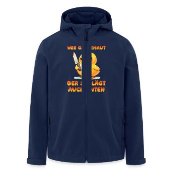 Faschingskostüm WER GÄNSEHAUT DER SCHLÄGT AUCH - Recycelte Männer Softshell-Jacke von Stanley/Stella - Navy - Vorne - AI Model Male 185 light (185cm)