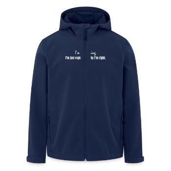 Ich streite nicht, ich erkläre nur, warum ich - Recycelte Männer Softshell-Jacke von Stanley/Stella - Navy - Vorne - AI Model Male 185 light (185cm)
