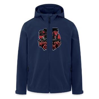WENN DAS ENDE KOMMT - Recycelte Männer Softshell-Jacke von Stanley/Stella - Navy - Vorne - AI Model Male 185 light (185cm)