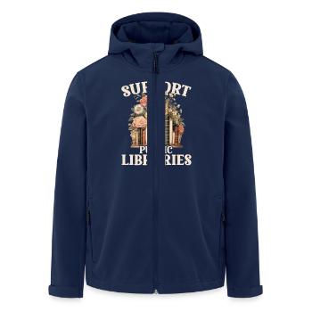 Soutenez les bibliothèques publiques Fleurs - Veste softshell homme en polyester recyclé Stanley/Stella - marine - Devant - AI Model Male 185 light (185cm)