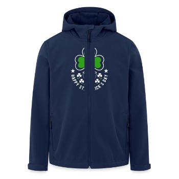 Happy St. Patrick's Day - Shamrock - Ireland - Men’s Recycled Softshell Jacket by Stanley/Stella - navy - Front - AI Model Male 185 light (185cm)
