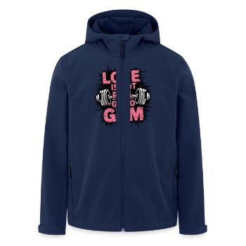 Love Is Not Real Go to Gym Funny Fitness - Recycelte Männer Softshell-Jacke von Stanley/Stella - Navy - Vorne - AI Model Male 185 light (185cm)