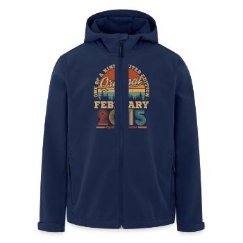 February 2015 Vintage Birthday 2015 Gift - Men’s Recycled Softshell Jacket by Stanley/Stella - navy - Front - AI Model Male 185 light (185cm)