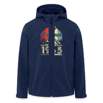 Original Février 1945 Vintage Anniversaire - Veste softshell homme en polyester recyclé Stanley/Stella - marine - Devant - AI Model Male 185 light (185cm)