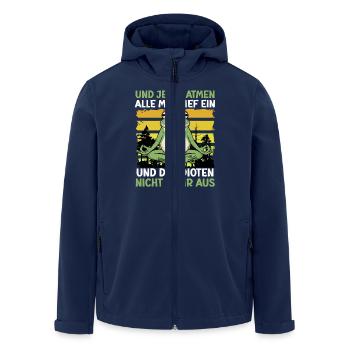 Froschkostüm TIEF EINATMEN UND IDIOTEN NICHT AUS - Recycelte Männer Softshell-Jacke von Stanley/Stella - Navy - Vorne - AI Model Male 185 light (185cm)