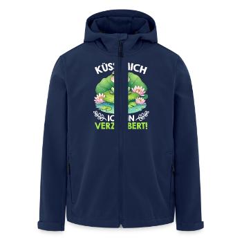 Froschkostüm KÜSS MICH ICH BIN VERZAUBERT - Recycelte Männer Softshell-Jacke von Stanley/Stella - Navy - Vorne - AI Model Male 185 light (185cm)