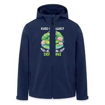 Faschingskostüm KUSS GEFÄLLIG? ICH BIN DER PRINZ - Recycelte Männer Softshell-Jacke von Stanley/Stella - Navy - Vorne - AI Model Male 185 light (185cm)