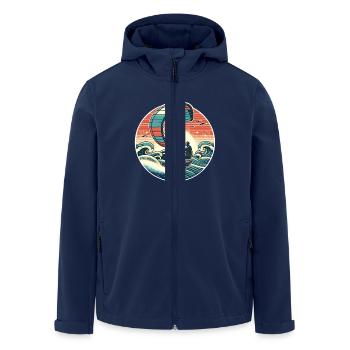 Kitesurfing Kitesurfer Kiteboard - Men’s Recycled Softshell Jacket by Stanley/Stella - navy - Front - AI Model Male 185 light (185cm)