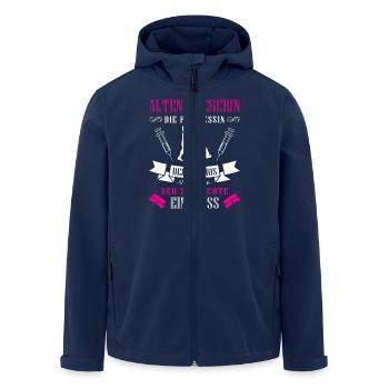Altenpflege Pfleger Pflegepersonal Pflegekraft - Recycelte Männer Softshell-Jacke von Stanley/Stella - Navy - Vorne - AI Model Male 185 light (185cm)