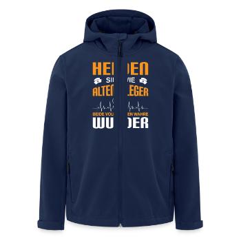 Altenpflege Pfleger Pflegepersonal Pflegekraft - Recycelte Männer Softshell-Jacke von Stanley/Stella - Navy - Vorne - AI Model Male 185 light (185cm)