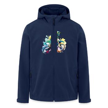 Motocross - Veste softshell homme en polyester recyclé Stanley/Stella - marine - Devant - AI Model Male 185 light (185cm)