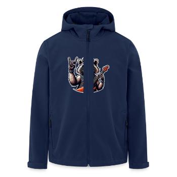 Raccoon Guitariste de rock and roll - Veste softshell homme en polyester recyclé Stanley/Stella - marine - Devant - AI Model Male 185 light (185cm)