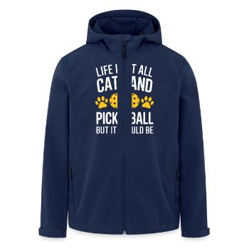 Pickleball Saying Cat Funny Pickleball Gift - Men’s Recycled Softshell Jacket by Stanley/Stella - navy - Front - AI Model Male 185 light (185cm)