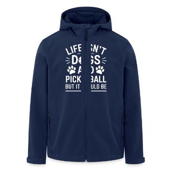 Pickleball Saying Dog Funny Pickleball Gift - Men’s Recycled Softshell Jacket by Stanley/Stella - navy - Front - AI Model Male 185 light (185cm)