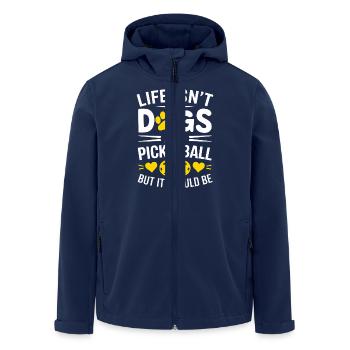 Pickleball Saying Dog Funny Pickleball Gift - Men’s Recycled Softshell Jacket by Stanley/Stella - navy - Front - AI Model Male 185 light (185cm)