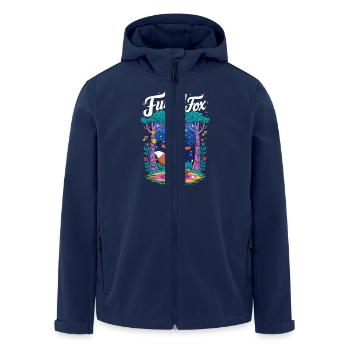 Funky Disco Fox Retro-Groove-Tanz für einen Disco - Recycelte Männer Softshell-Jacke von Stanley/Stella - Navy - Vorne - AI Model Male 185 light (185cm)