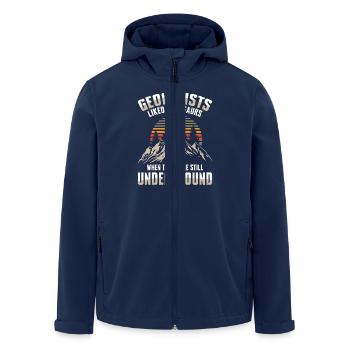 Geologists Liked Dinosaurs für einen Geologe - Recycelte Männer Softshell-Jacke von Stanley/Stella - Navy - Vorne - AI Model Male 185 light (185cm)