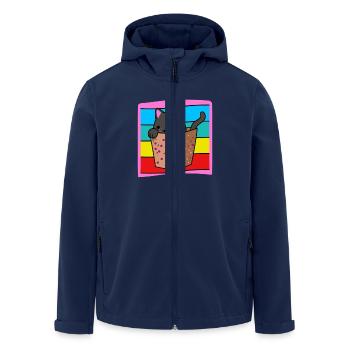 Katze in der Schachtel - Recycelte Männer Softshell-Jacke von Stanley/Stella - Navy - Vorne - AI Model Male 185 light (185cm)