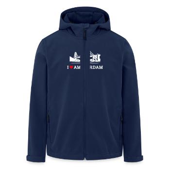 I love Amsterdam Golden Gate Bridge Netherland Wortspiel - Recycelte Männer Softshell-Jacke von Stanley/Stella - Navy - Vorne - AI Model Male 185 light (185cm)