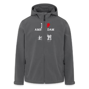 I love Amsterdam Niederlande Golden Gate Bridge Wortspiel - Recycelte Männer Softshell-Jacke von Stanley/Stella - Anthrazit - Vorne - AI Model Male 185 light (185cm)