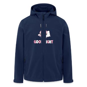 Niedliche Gute Nacht Französische Bulldogge - Recycelte Männer Softshell-Jacke von Stanley/Stella - Navy - Vorne - AI Model Male 185 light (185cm)