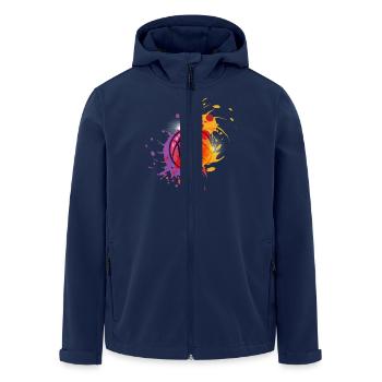 Maillot Basket Basketball Ballon Rétro Coloré Dunk - Veste softshell homme en polyester recyclé Stanley/Stella - marine - Devant - AI Model Male 185 light (185cm)