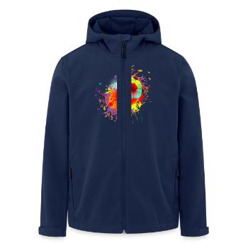 Colorful retro football football jersey - Men’s Recycled Softshell Jacket by Stanley/Stella - navy - Front - AI Model Male 185 light (185cm)