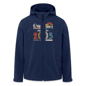 Original February 2005 Vintage Retro Birthday - Men’s Recycled Softshell Jacket by Stanley/Stella - navy - Front - AI Model Male 185 light (185cm)