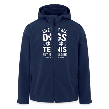 Tennis Saying Dogs Funny Tennis Gift - Men’s Recycled Softshell Jacket by Stanley/Stella - navy - Front - AI Model Male 185 light (185cm)
