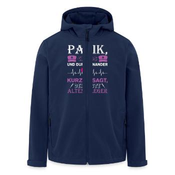 Altenpflege Pfleger Pflegepersonal Pflegekraft - Recycelte Männer Softshell-Jacke von Stanley/Stella - Navy - Vorne - AI Model Male 185 light (185cm)