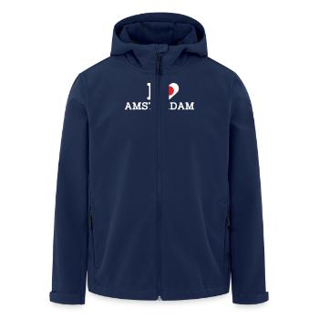 I love Amsterdam Cool Japan Wrong Flag Lover Wortspiel - Recycelte Männer Softshell-Jacke von Stanley/Stella - Navy - Vorne - AI Model Male 185 light (185cm)