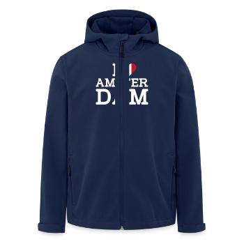 Ich liebe Amsterdam Italien Liebhaber Flagge Herz Cool Flagge - Recycelte Männer Softshell-Jacke von Stanley/Stella - Navy - Vorne - AI Model Male 185 light (185cm)