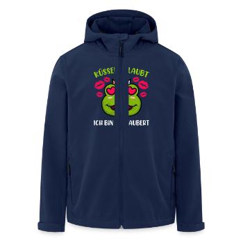 Faschings Party KÜSSEN ERLAUBT BIN VERZAUBERT - Recycelte Männer Softshell-Jacke von Stanley/Stella - Navy - Vorne - AI Model Male 185 light (185cm)