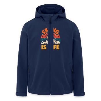 Skiing is Life - Ski, Après Ski, Winter Sports - Men’s Recycled Softshell Jacket by Stanley/Stella - navy - Front - AI Model Male 185 light (185cm)