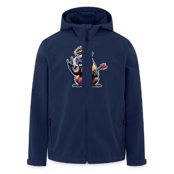 Capybara Rock and Roll Gitarrist - Recycelte Männer Softshell-Jacke von Stanley/Stella - Navy - Vorne - AI Model Male 185 light (185cm)