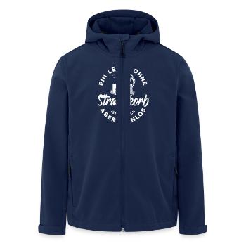 Ein Leben ohne Strandkorb ist möglich aber sinnlos - Recycelte Männer Softshell-Jacke von Stanley/Stella - Navy - Vorne - AI Model Male 185 light (185cm)