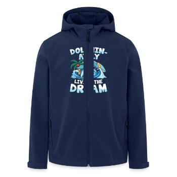 Dolphin-ately Living The Dream - Recycelte Männer Softshell-Jacke von Stanley/Stella - Navy - Vorne - AI Model Male 185 light (185cm)
