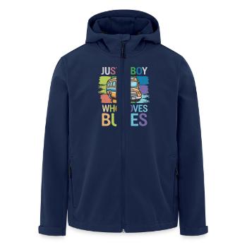 Just a Boy Who Loves Buses for Bus Lovers für - Recycelte Männer Softshell-Jacke von Stanley/Stella - Navy - Vorne - AI Model Male 185 light (185cm)