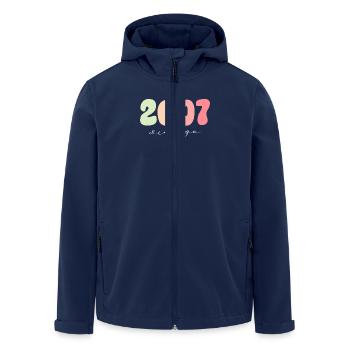 Anniversaire Année de naissance 2007 - Veste softshell homme en polyester recyclé Stanley/Stella - marine - Devant - AI Model Male 185 light (185cm)