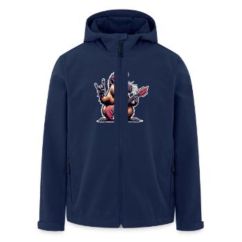 Capybara Rock and Roll Gitarrist - Recycelte Männer Softshell-Jacke von Stanley/Stella - Navy - Vorne - AI Model Male 185 light (185cm)