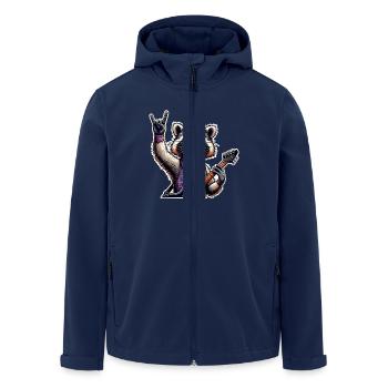 Waschbär Rock and Roll Gitarrist - Recycelte Männer Softshell-Jacke von Stanley/Stella - Navy - Vorne - AI Model Male 185 light (185cm)