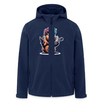 Capybara Rock and Roll Gitarrist - Recycelte Männer Softshell-Jacke von Stanley/Stella - Navy - Vorne - AI Model Male 185 light (185cm)
