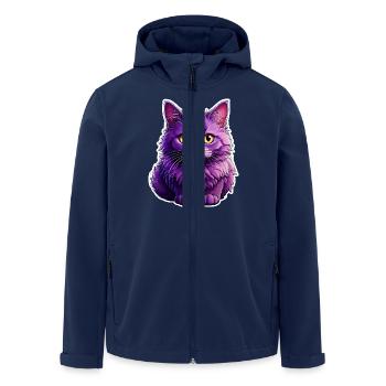 Katze modernes Design - Recycelte Männer Softshell-Jacke von Stanley/Stella - Navy - Vorne - AI Model Male 185 light (185cm)