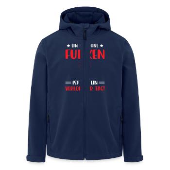 Amateurfunk Geschenke für Funker Funkamateur - Recycelte Männer Softshell-Jacke von Stanley/Stella - Navy - Vorne - AI Model Male 185 light (185cm)