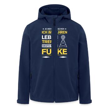 Amateurfunk Geschenke für Funker Funkamateur - Recycelte Männer Softshell-Jacke von Stanley/Stella - Navy - Vorne - AI Model Male 185 light (185cm)