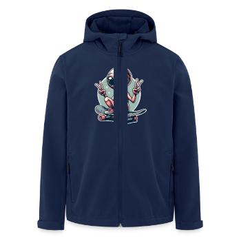 Alien Skateboard Skater Skate - Recycelte Männer Softshell-Jacke von Stanley/Stella - Navy - Vorne - AI Model Male 185 light (185cm)