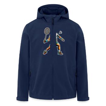 Badminton - Men’s Recycled Softshell Jacket by Stanley/Stella - navy - Front - AI Model Male 185 light (185cm)